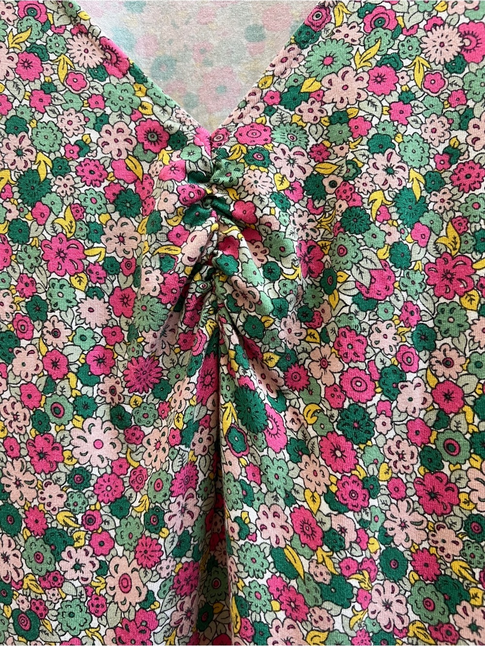 Boden Floral EcoVero Jersey Fit & Flare Dress US 14R Pink Green Cottagecore - Picture 8 of 8